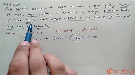 Specific Rotation of Sugar 